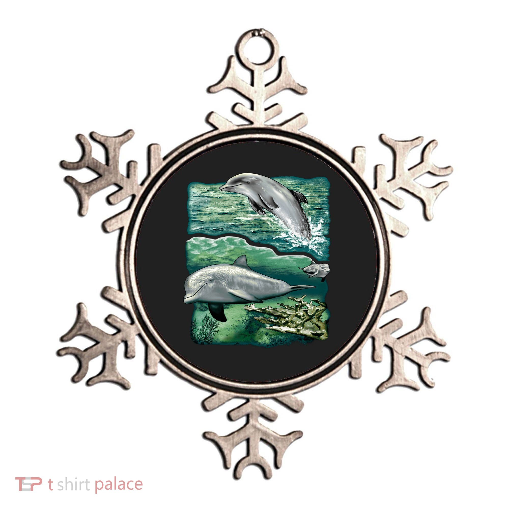 Cute Abstract dolphins In Sea Life Ornament