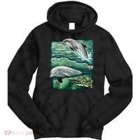 Cute Abstract dolphins In Sea Life Tie Dye Hoodie thumb 0