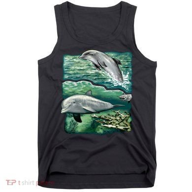 Cute Abstract dolphins In Sea Life Tank Top
