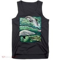 Cute Abstract dolphins In Sea Life Tank Top thumb 0