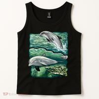 Cute Abstract dolphins In Sea Life Tank Top thumb 2