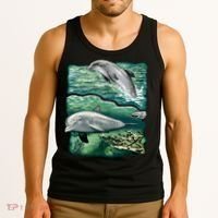 Cute Abstract dolphins In Sea Life Tank Top thumb 3
