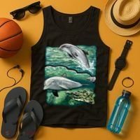 Cute Abstract dolphins In Sea Life Tank Top thumb 4