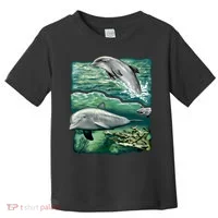 Cute Abstract dolphins In Sea Life Toddler T-Shirt thumb 0