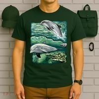 Cute Abstract dolphins In Sea Life T-Shirt thumb 6