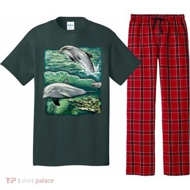 Cute Abstract dolphins In Sea Life Pajama Set