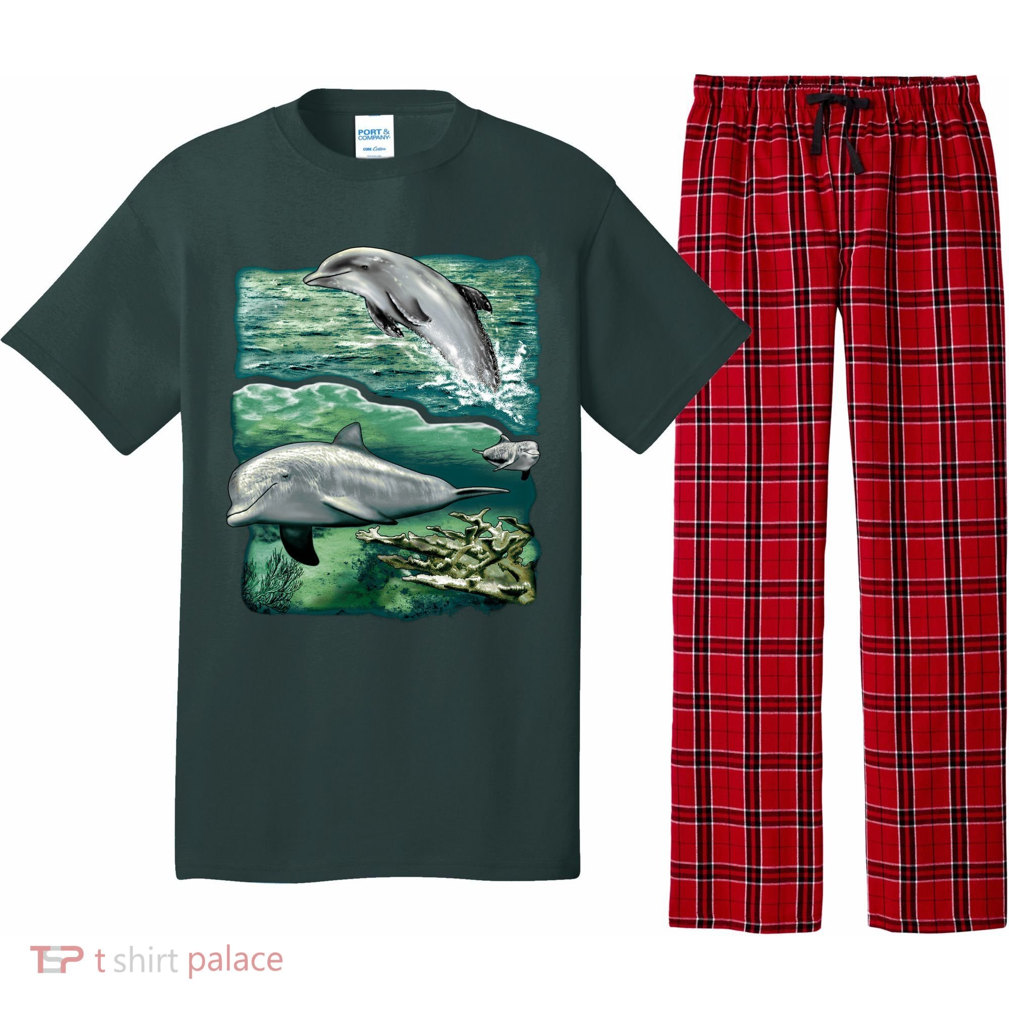 Cute Abstract dolphins In Sea Life Pajama Set