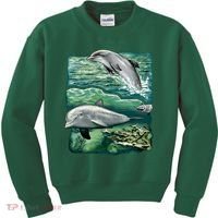Cute Abstract dolphins In Sea Life Kids Sweatshirt thumb 0