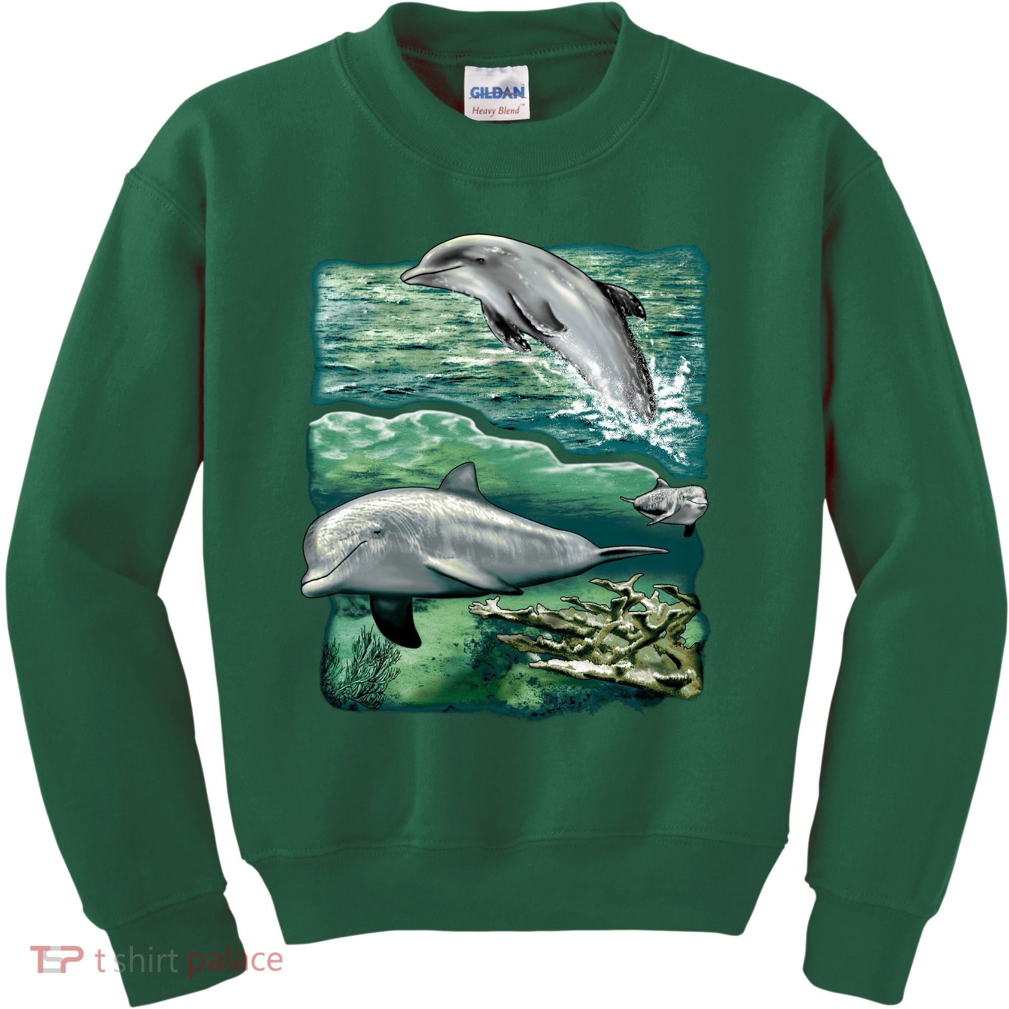 Cute Abstract dolphins In Sea Life Kids Sweatshirt