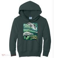 Cute Abstract dolphins In Sea Life Kids Hoodie thumb 0