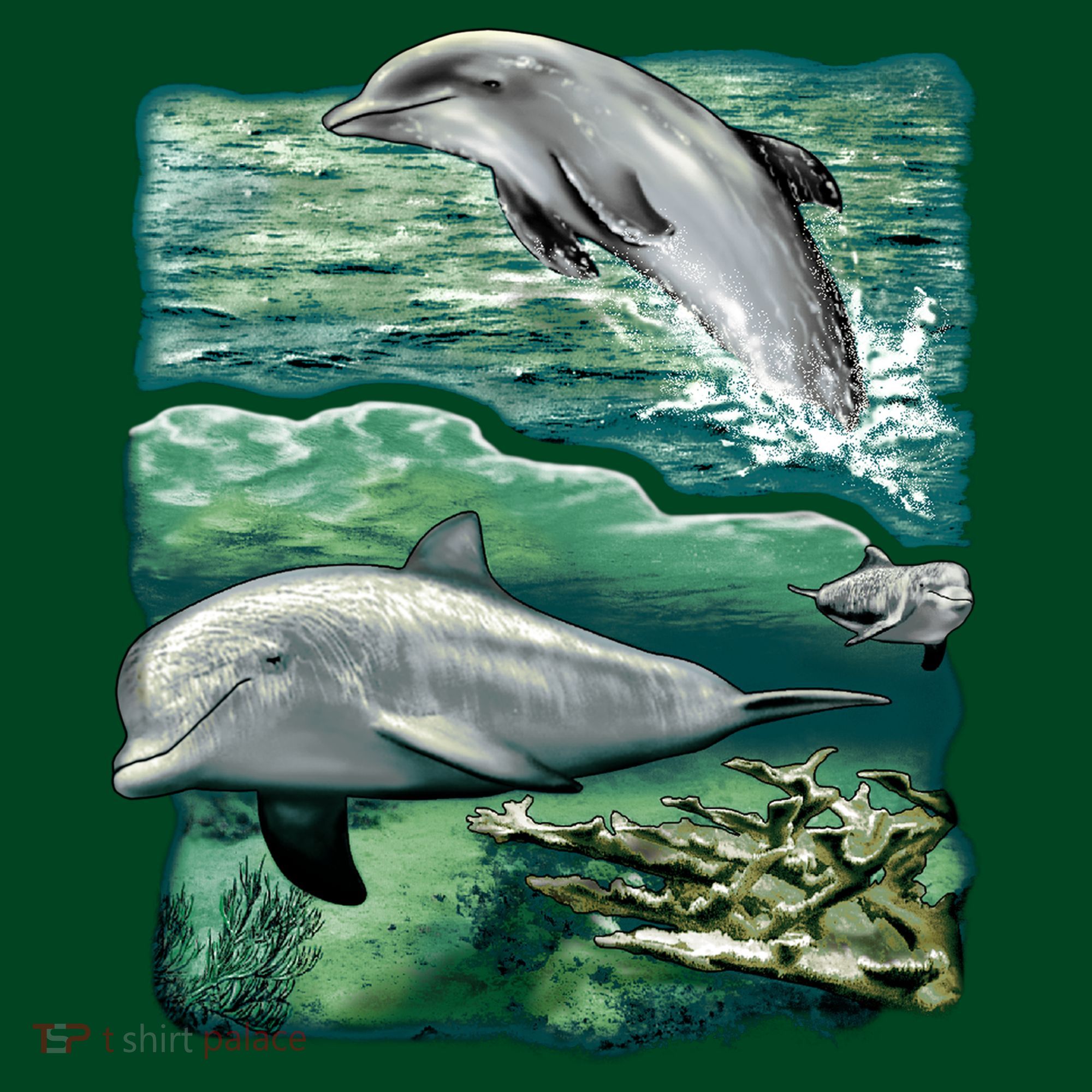 Cute Abstract dolphins In Sea Life Kids Hoodie