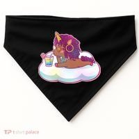 Cute Afro Unicorn USA-Made Doggie Bandana thumb 0