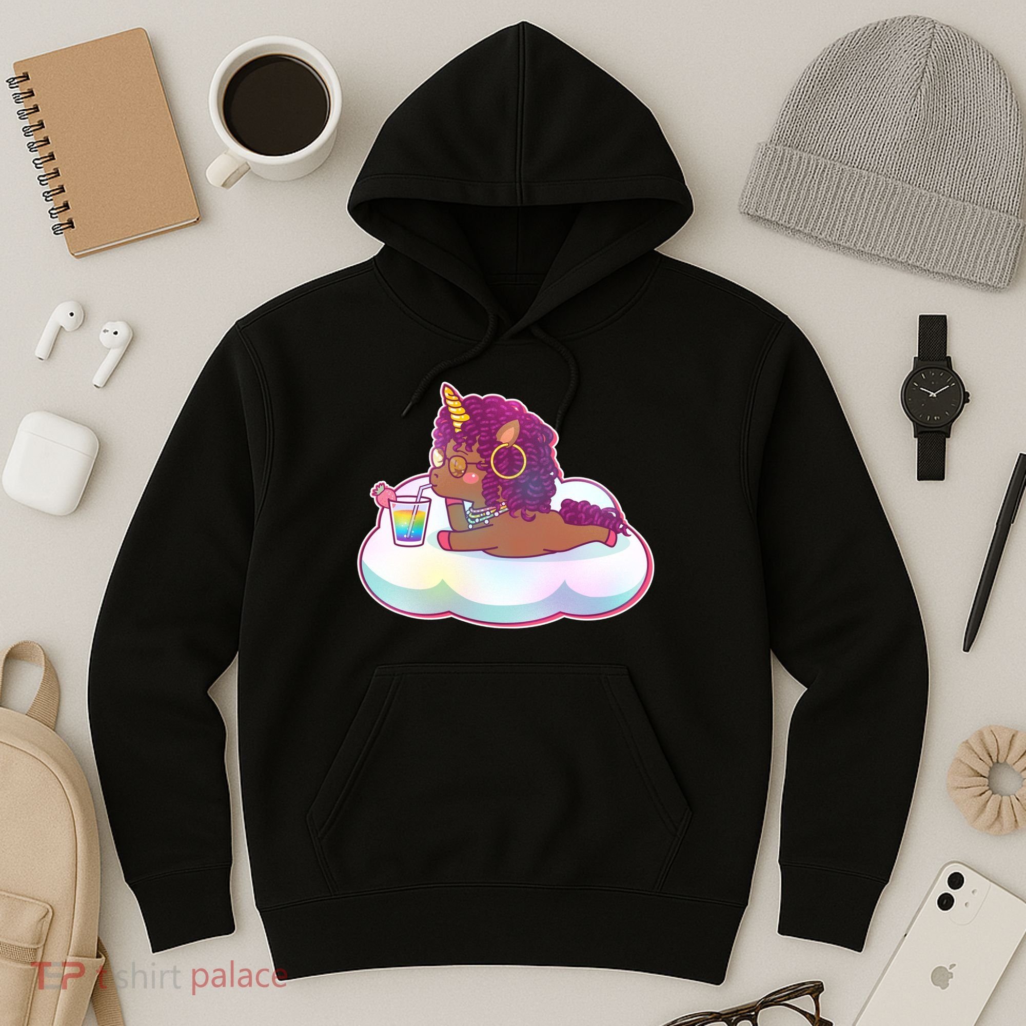 Cute Afro Unicorn Hoodie