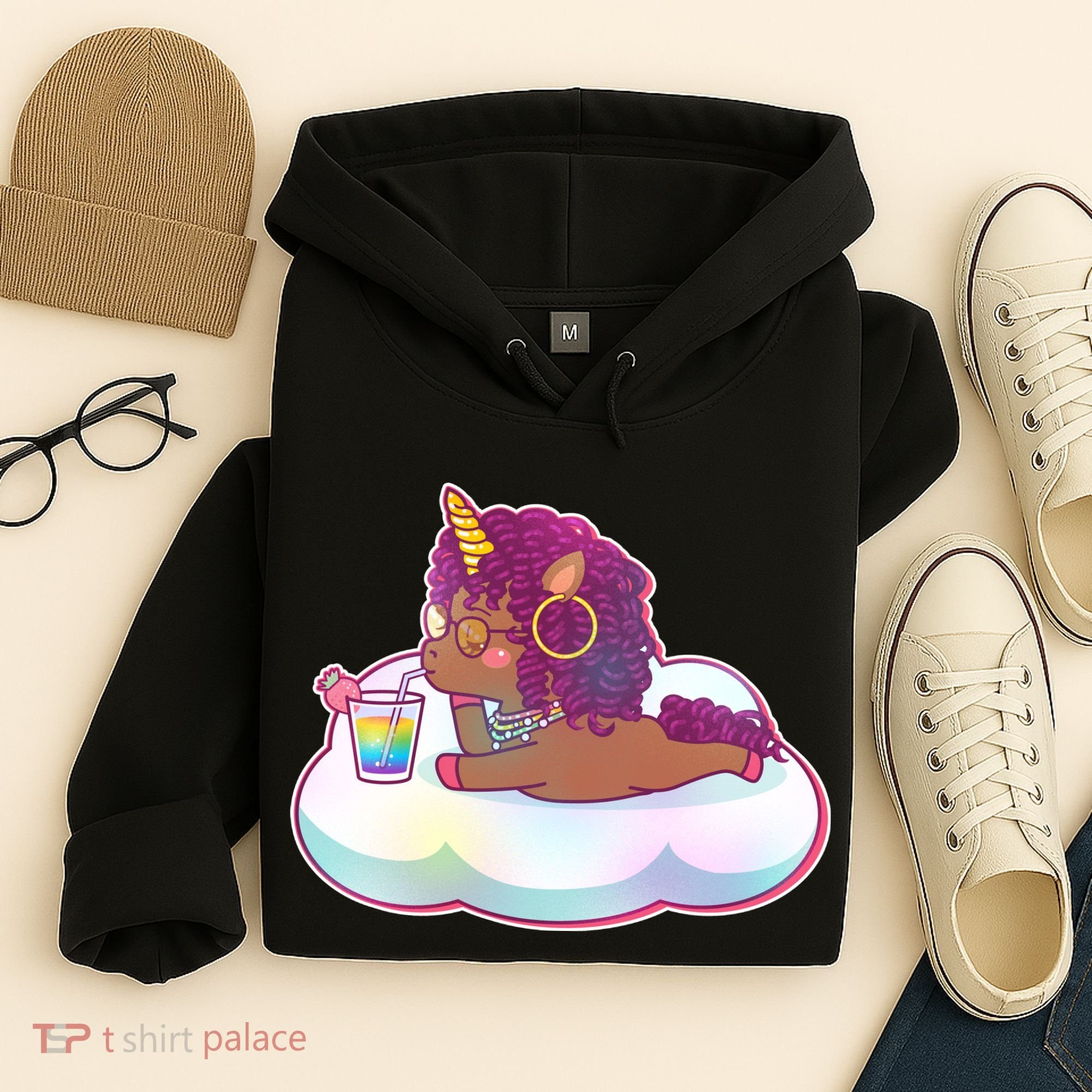 Cute Afro Unicorn Hoodie