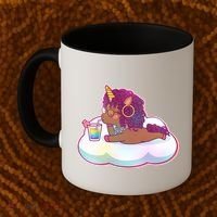 Cute Afro Unicorn Coffee Mug thumb 2