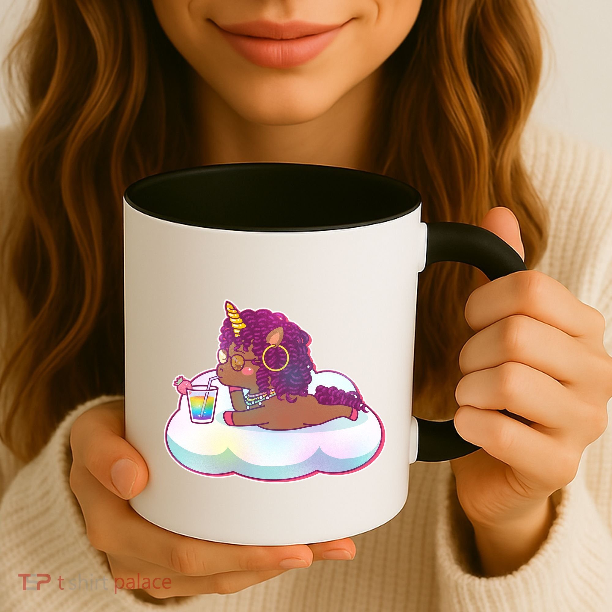 Cute Afro Unicorn Coffee Mug