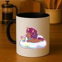 Cute Afro Unicorn Coffee Mug thumb 4
