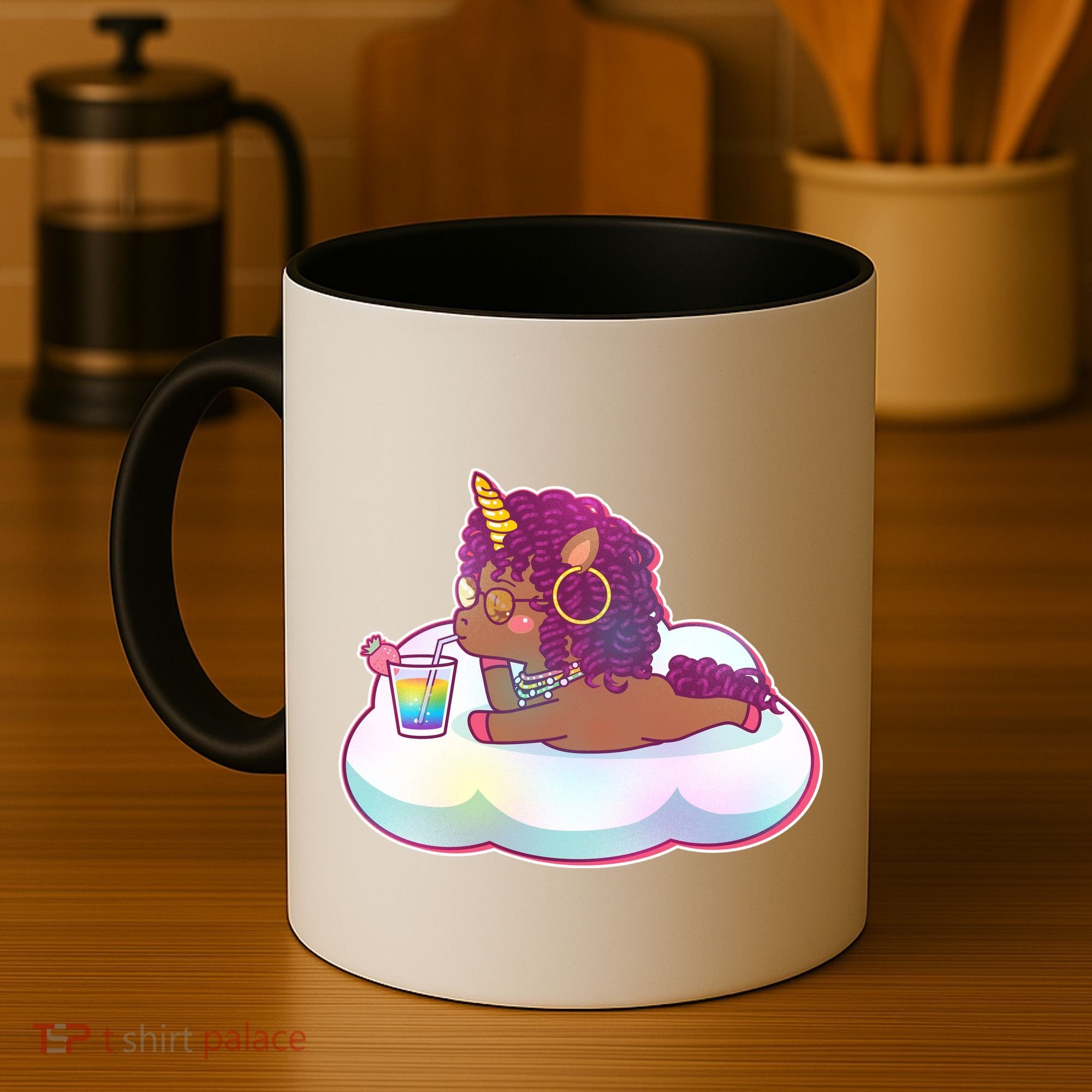 Cute Afro Unicorn Coffee Mug