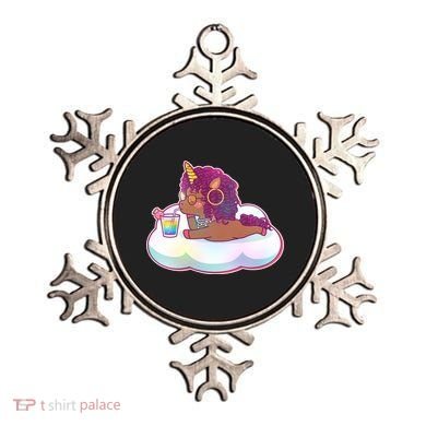 Cute Afro Unicorn Ornament