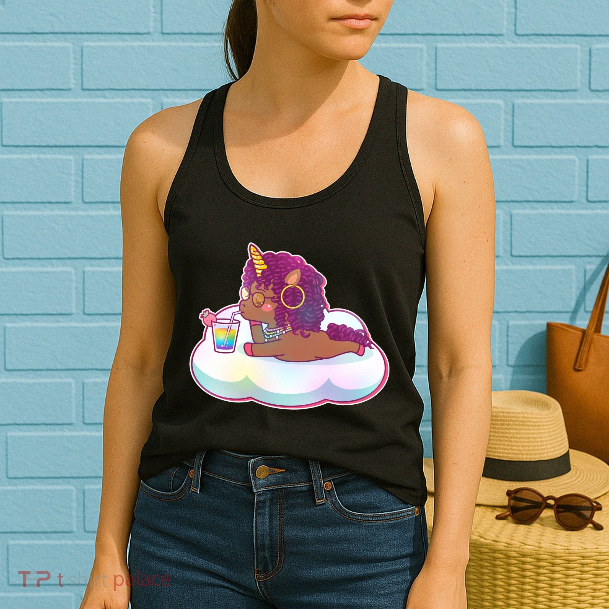 Cute Afro Unicorn Women's Tank Top