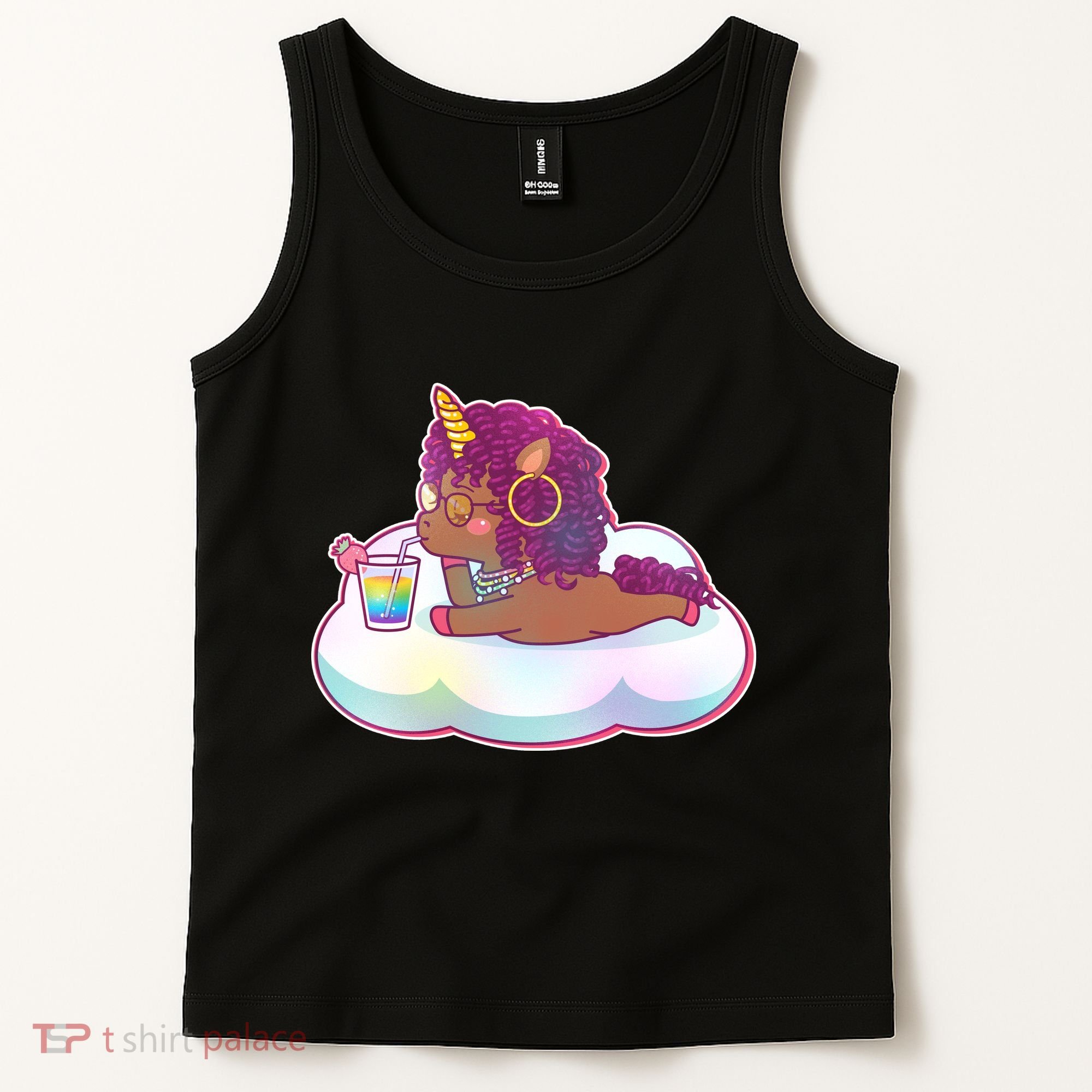 Cute Afro Unicorn Tank Top