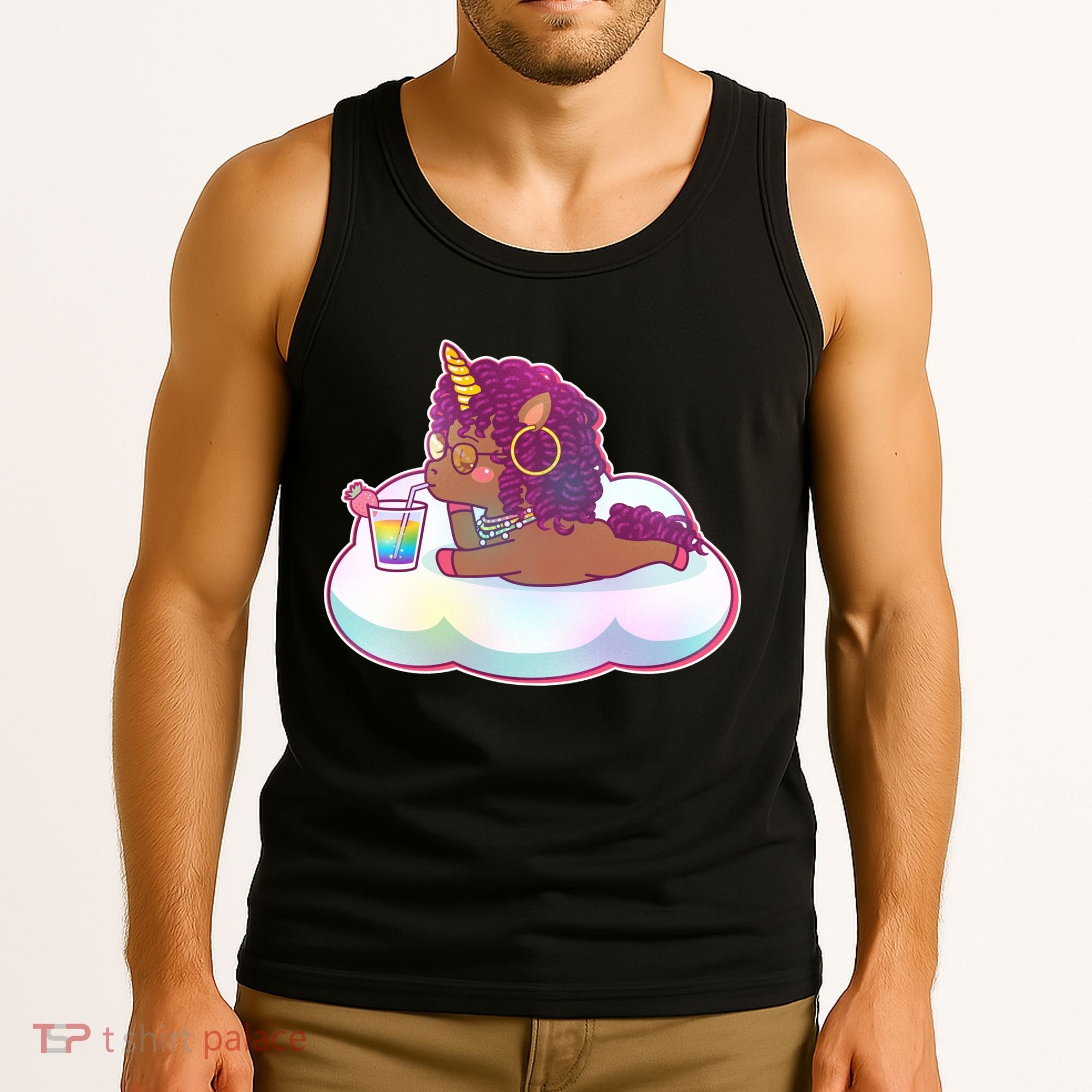 Cute Afro Unicorn Tank Top