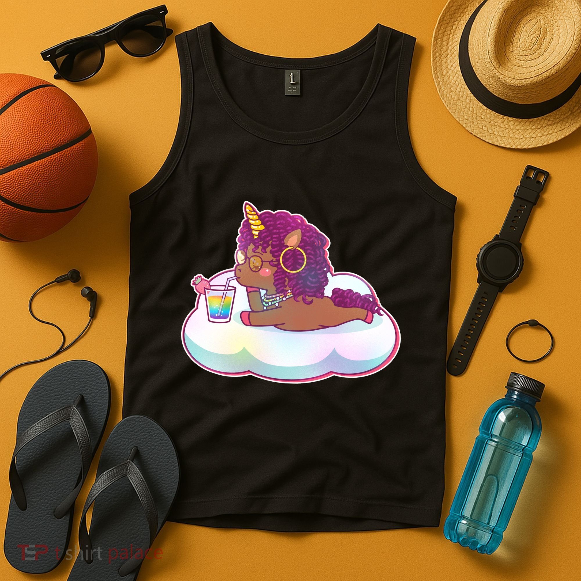 Cute Afro Unicorn Tank Top