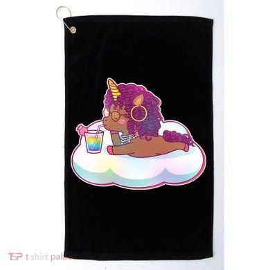 Cute Afro Unicorn Golf Towel