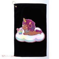Cute Afro Unicorn Golf Towel thumb 0