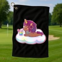 Cute Afro Unicorn Golf Towel thumb 1