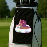 Cute Afro Unicorn Golf Towel thumb 2
