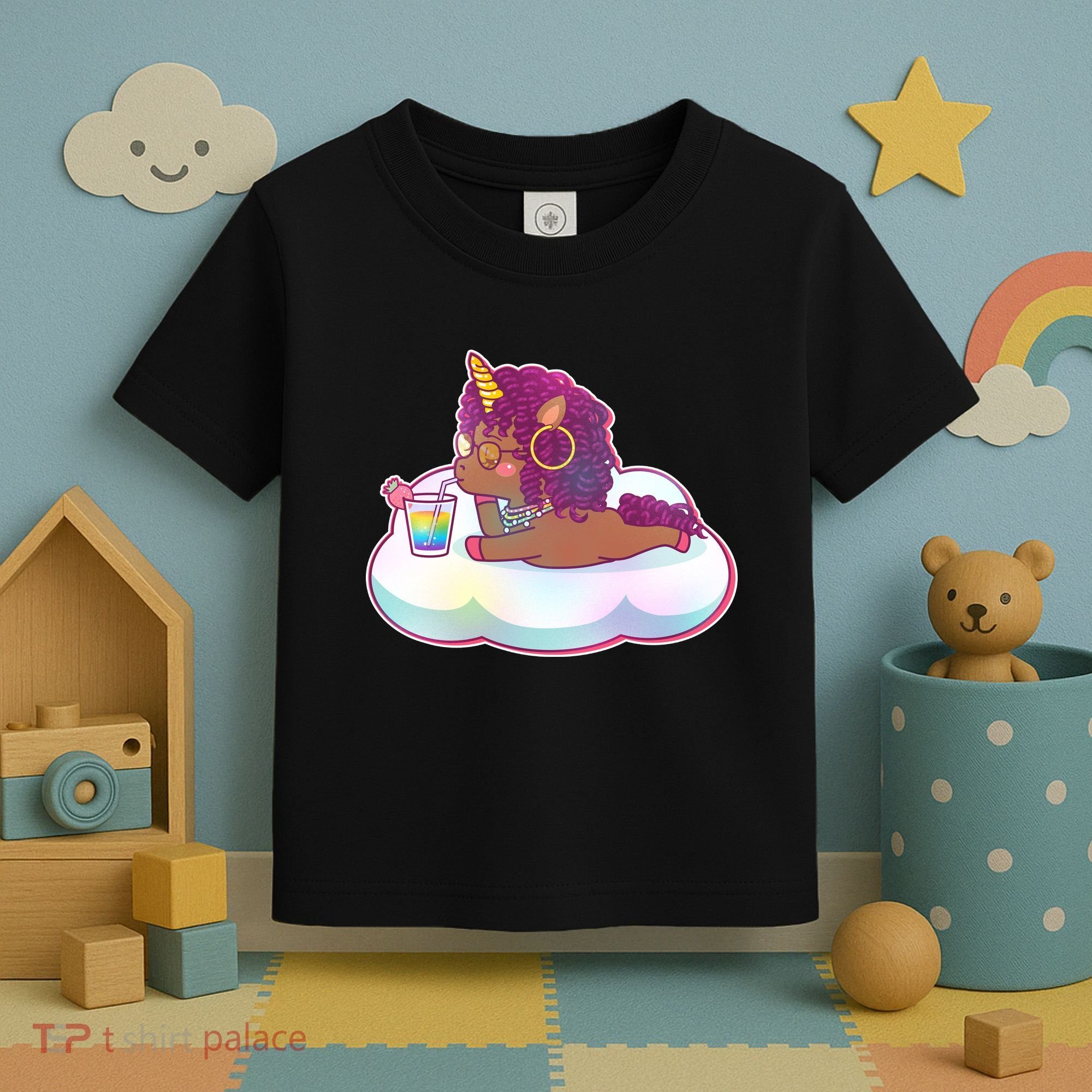 Cute Afro Unicorn Toddler T-Shirt