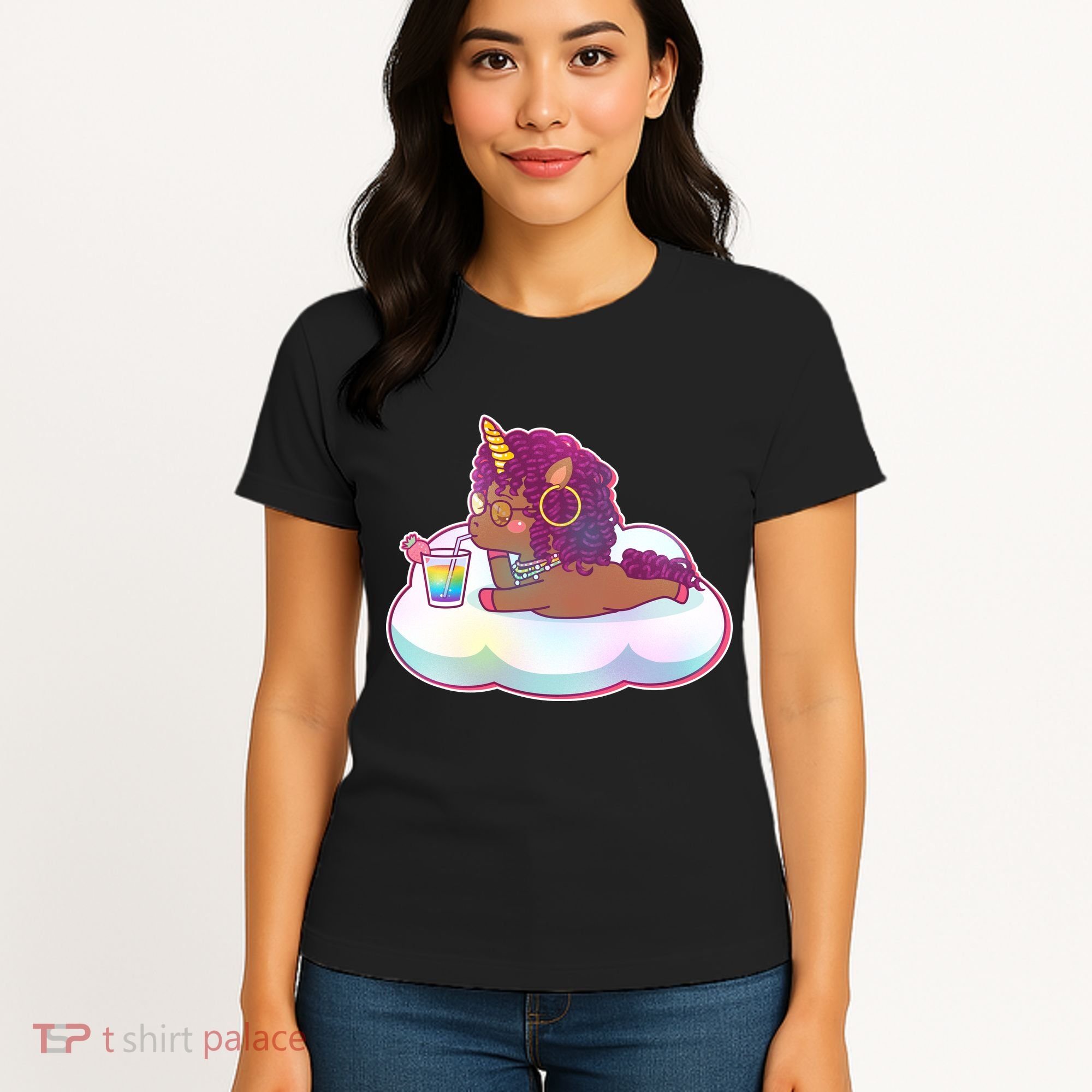 Cute Afro Unicorn Women's T-Shirt