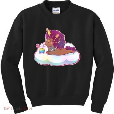 Cute Afro Unicorn Kids Sweatshirt