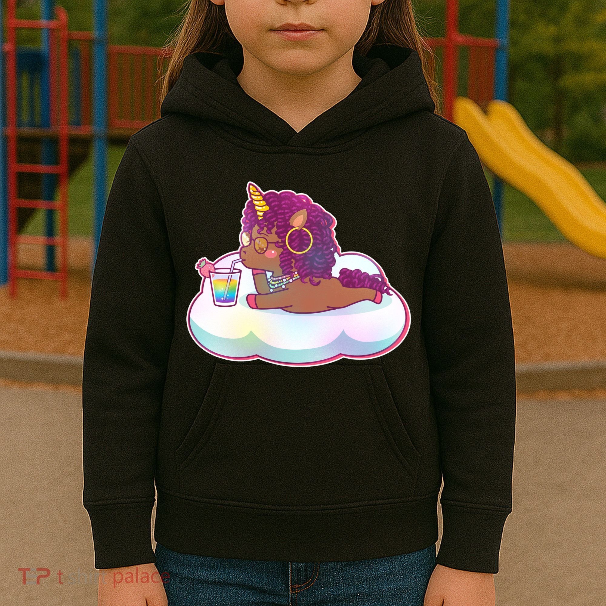 Cute Afro Unicorn Kids Hoodie