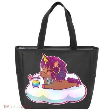 Cute Afro Unicorn Tote Bag