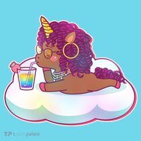 Cute Afro Unicorn T-Shirt thumb 6