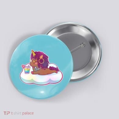 Cute Afro Unicorn Button
