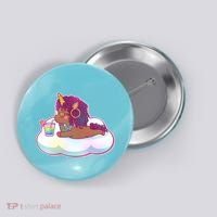 Cute Afro Unicorn Button thumb 0