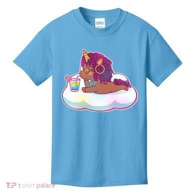 Cute Afro Unicorn Kids T-Shirt