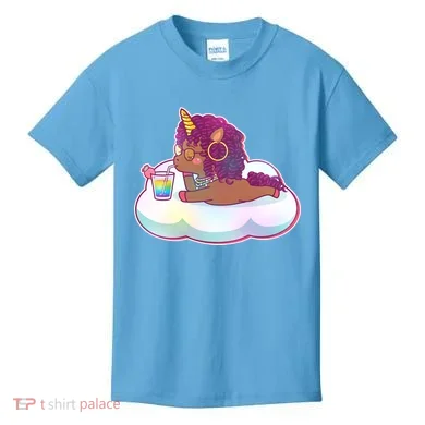 Cute Afro Unicorn Kids T-Shirt