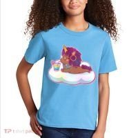 Cute Afro Unicorn Kids T-Shirt thumb 2