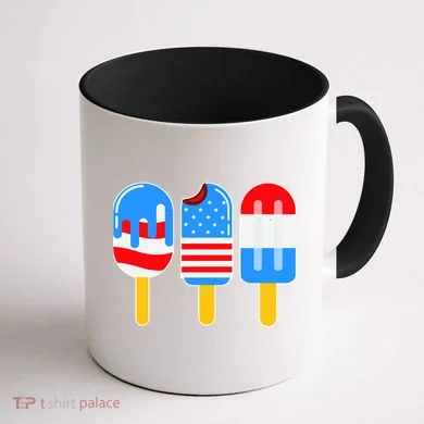Cute American Flag Popsicles  Coffee Mug back