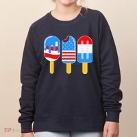 Cute American Flag Popsicles  Women's Sweatshirt thumb 0
