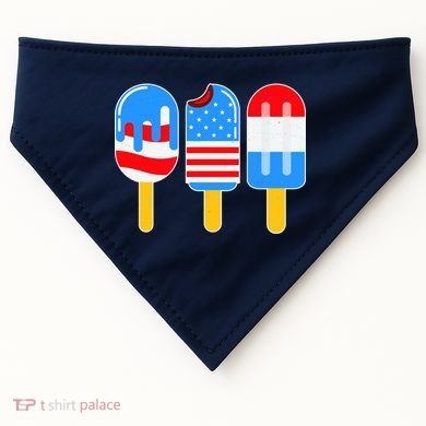 Cute American Flag Popsicles  USA-Made Doggie Bandana