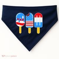 Cute American Flag Popsicles  USA-Made Doggie Bandana thumb 0