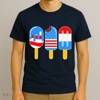 Cute American Flag Popsicles  T-Shirt thumb 3