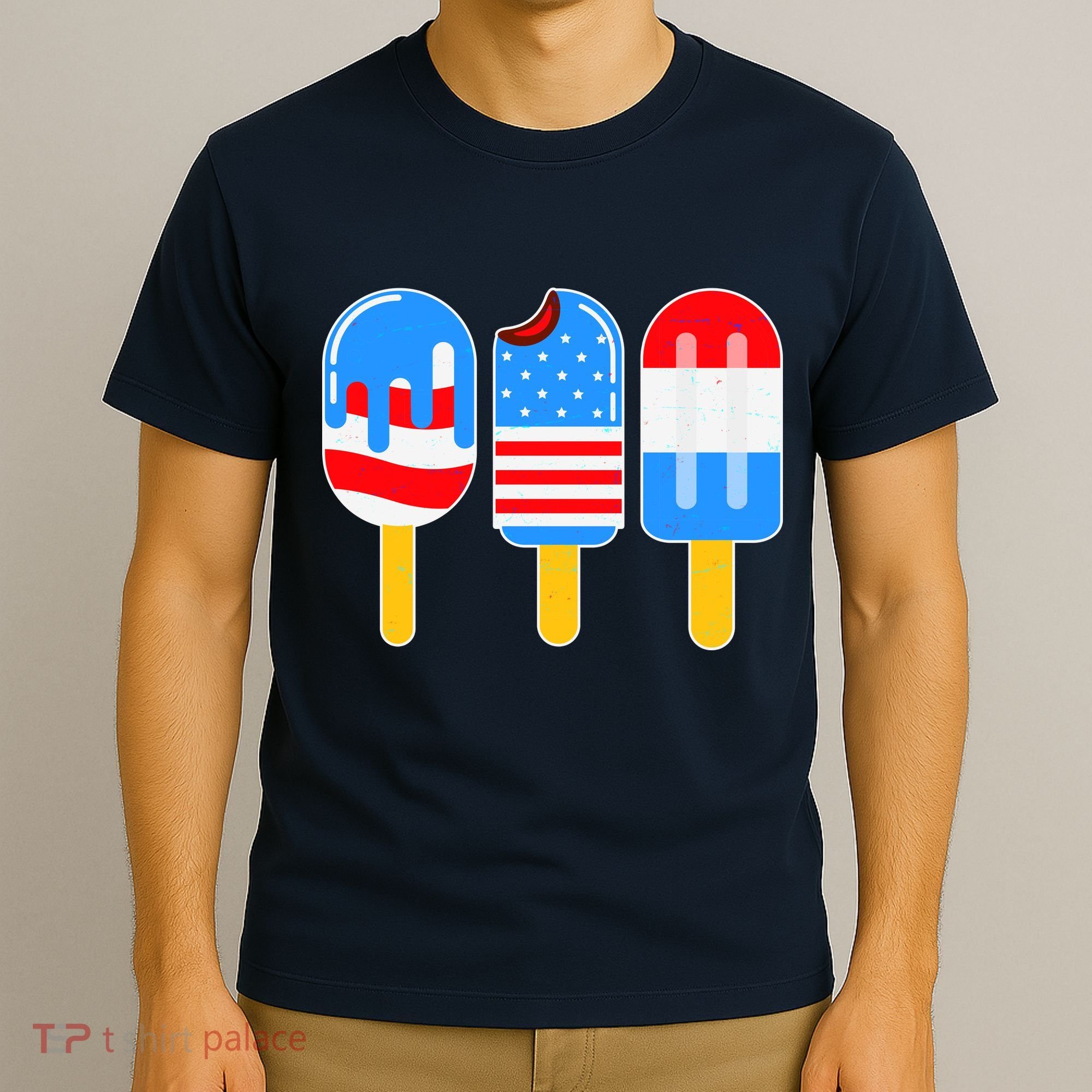 Cute American Flag Popsicles  T-Shirt