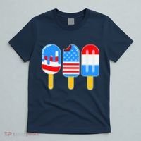 Cute American Flag Popsicles  T-Shirt thumb 5