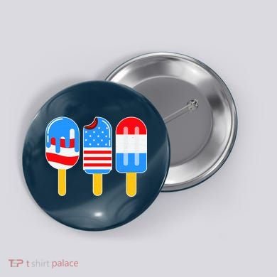 Cute American Flag Popsicles  Button